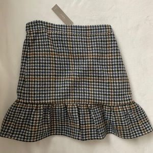 J crew wool houndstooth skirt